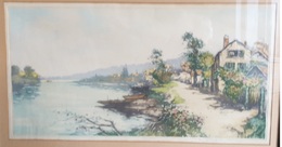 aquarelle borde de fleuve